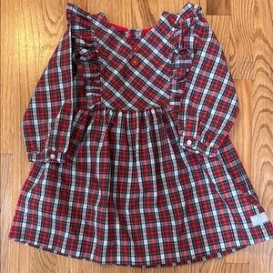 Red Plaid Long Sleeve Dress